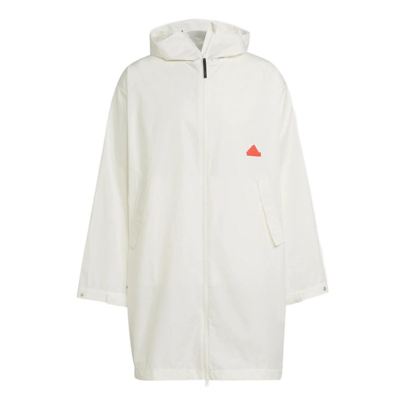 Pláštenka adidas Originals Logo Solid Color Hooded Windbreaker Biela | HN1943