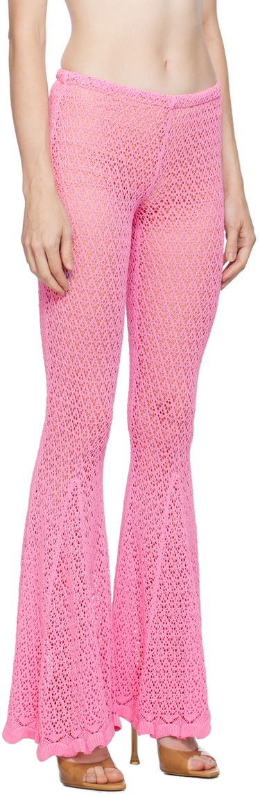 Nohavice Blumarine Flared Crochet Trousers Ružová | P344P002A, 1