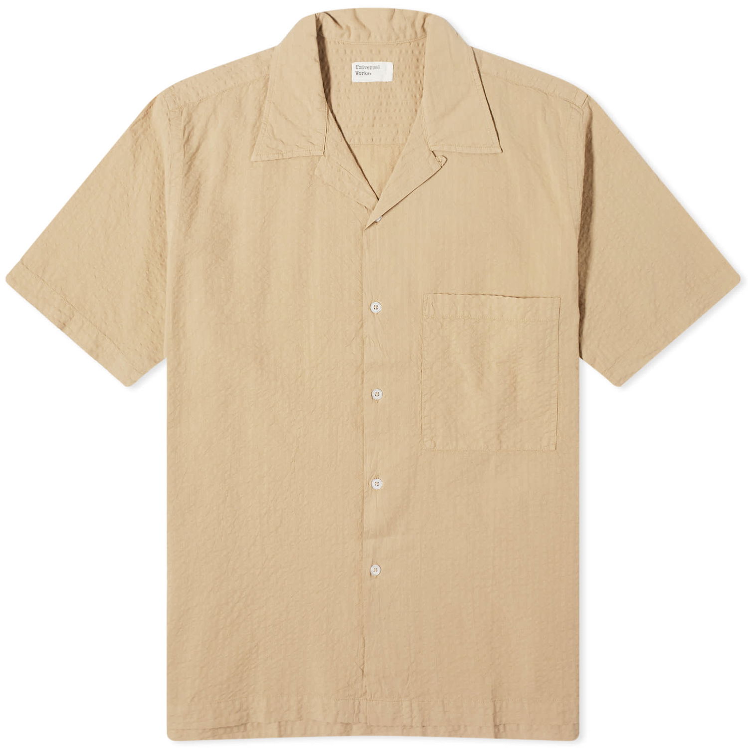 Košeľa Universal Works Universal Works Onda Seersucker Camp II Shirt Béžová | 30669-SMO, 1