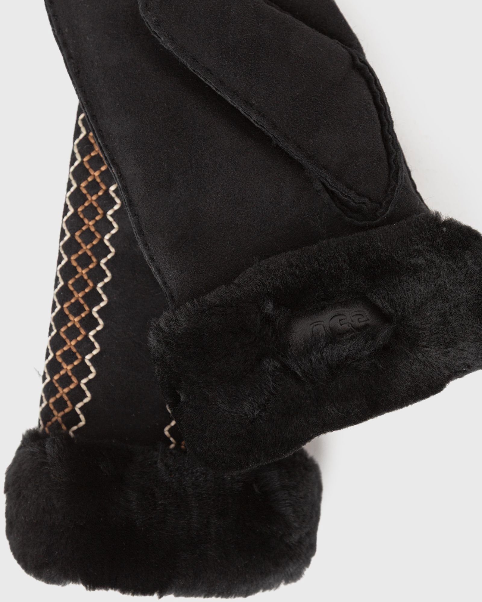 Embroidered Sheepskin Mittens