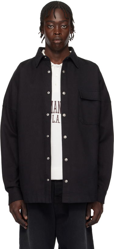 Košeľa Palm Angels Classic Logo Overshirt Čierna | PMES044S25FAB0011003, 0