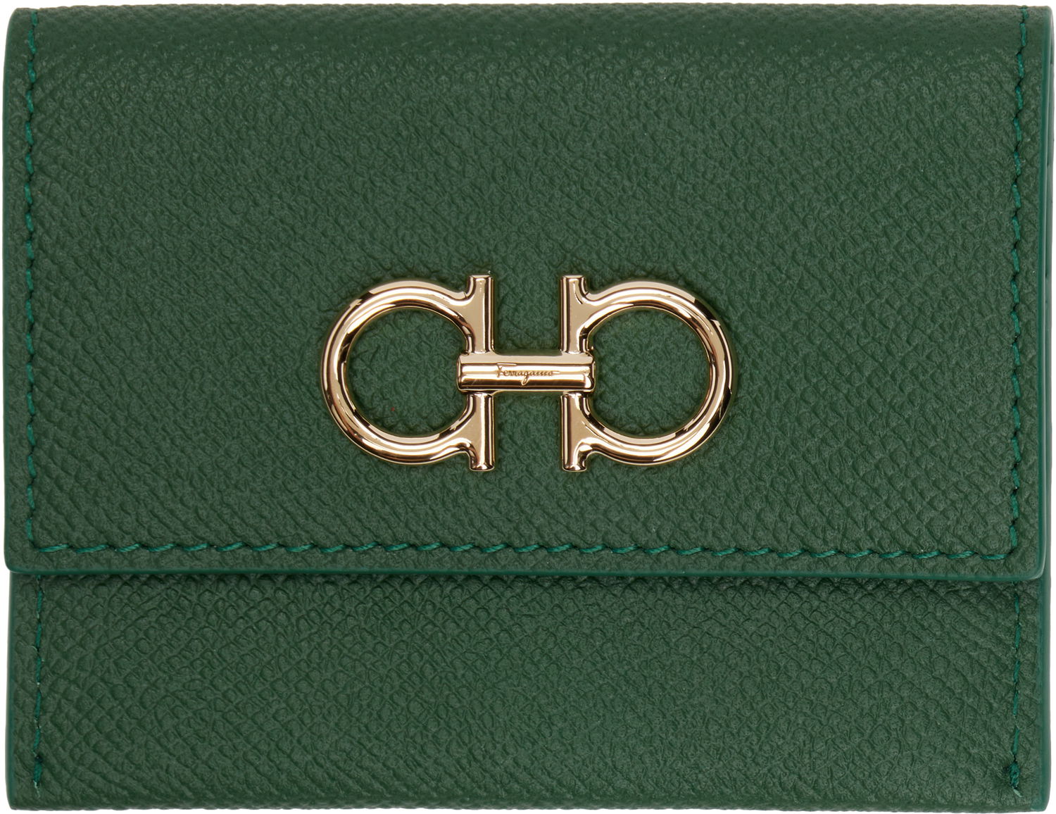 Peňaženka FERRAGAMO Salvatore Ferragamo Gancini Compact Bifold Wallet Zelené | 779903, 0