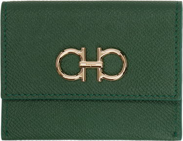 Peňaženka FERRAGAMO Salvatore Ferragamo Gancini Compact Bifold Wallet Zelené | 779903, 0