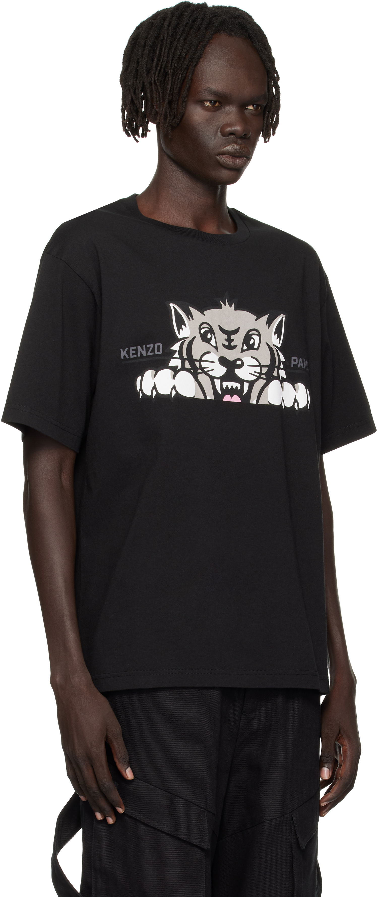 Tričko KENZO Kenzo 'Happy Tiger' Oversized T-Shirt Čierna | FF65TS4514SG, 1