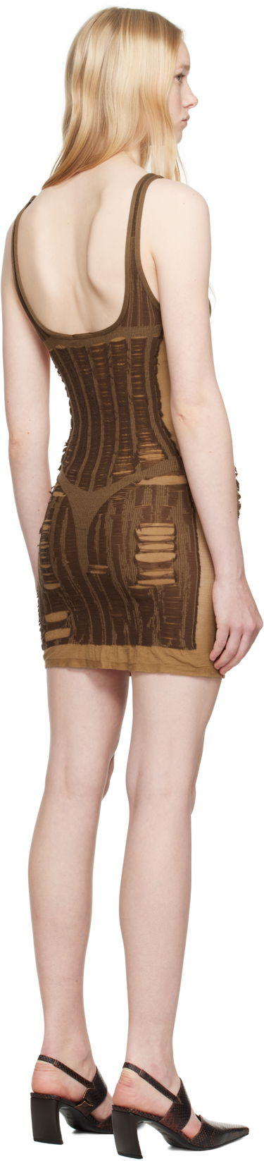 Šaty Diesel Diesel M-Calimera Distressed Mini Dress Hnedá | A19215 0BJBI, 2