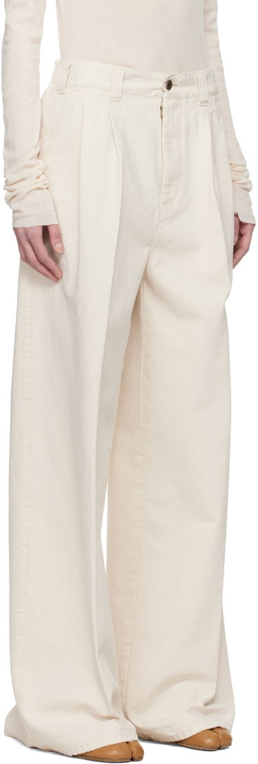 Nohavice Maison Margiela Maison Margiela Pleated Wide-Leg Jeans Biela | S51KA0605 M35261, 1