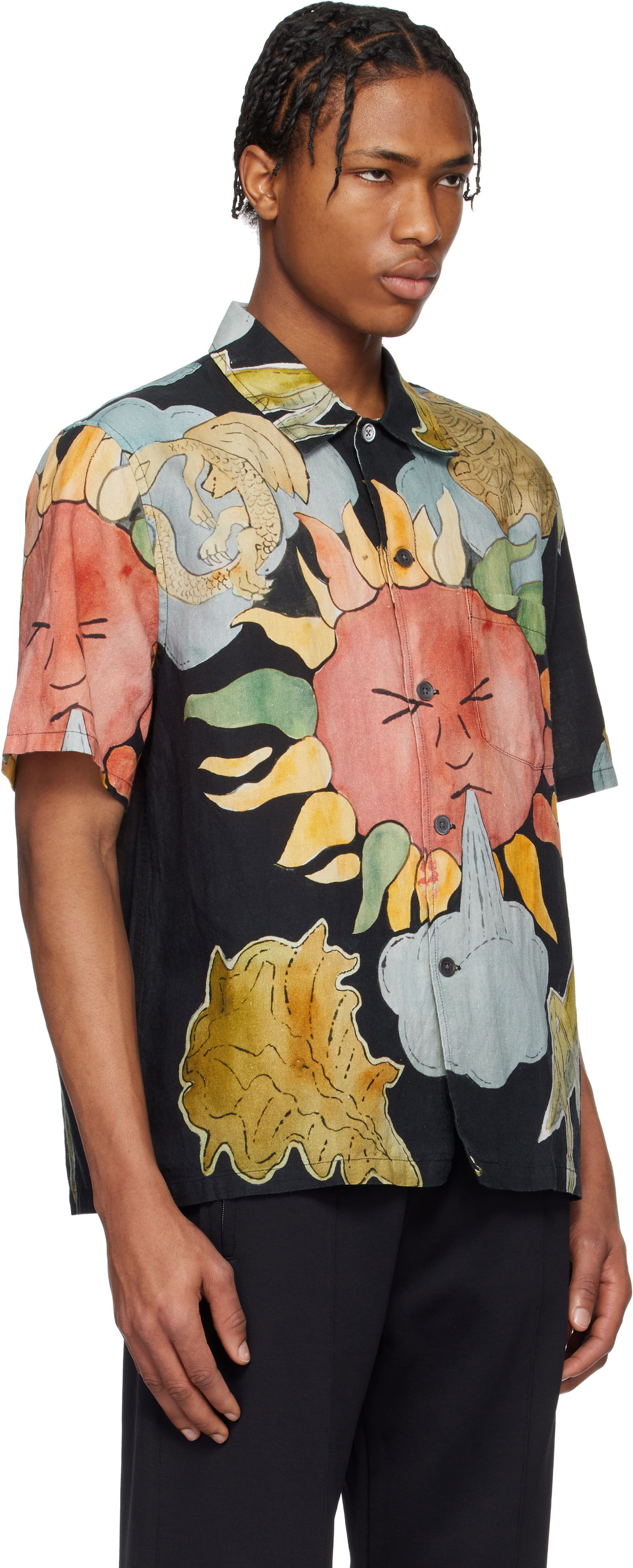 Košeľa OUR LEGACY Our Legacy Box Print Short Sleeve Shirt Čierna | M2252BSP, 1
