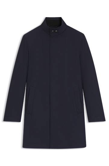Kabáty BOSS Washable Coat with Concealed Closure Navy | 50546964, 0