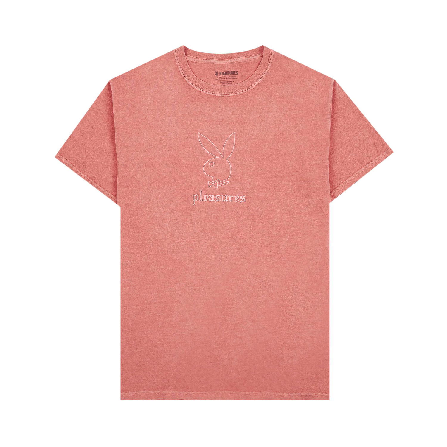 Tričko Pleasures Playboy x Entertainment Pigment Dye T-Shirt Červená | P22PB043 RED, 1