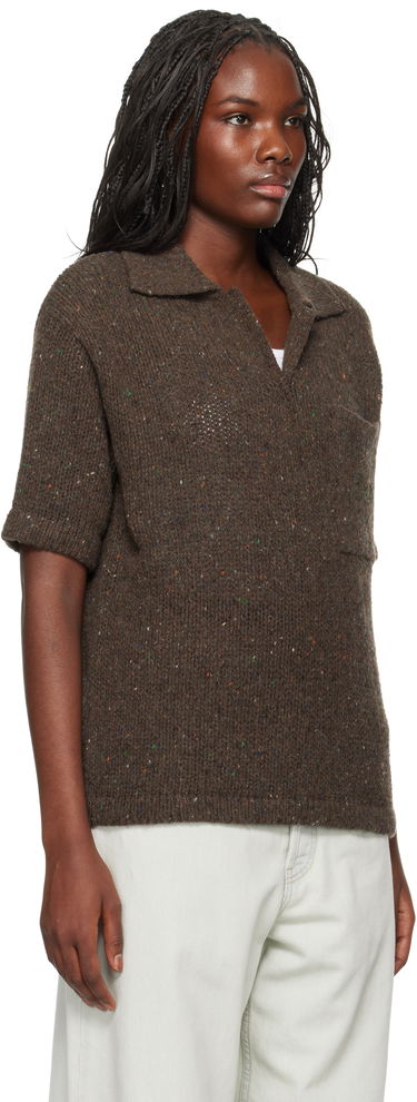 Polo tričko ERL Wool Polo Shirt Hnedá | ERL09N002, 3