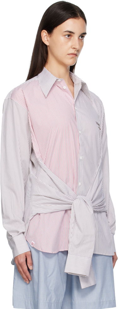 Košeľa Charles Jeffrey Loverboy Charles Jeffrey LOVERBOY Long Sleeve Striped Split-Panel Tie-Front Button-Up Shirt Rôznofarebný | 52070402, 1