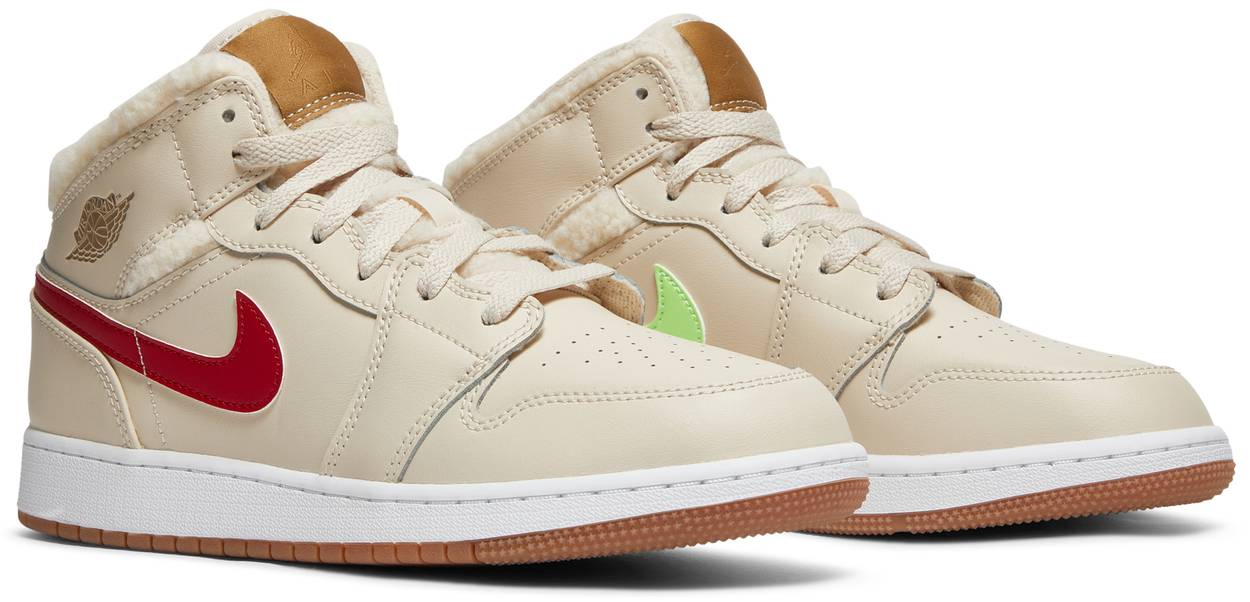 Tenisky a topánky Jordan Air Jordan 1 Mid Utility "Fleece" GS Béžová | DO2207-264, 1