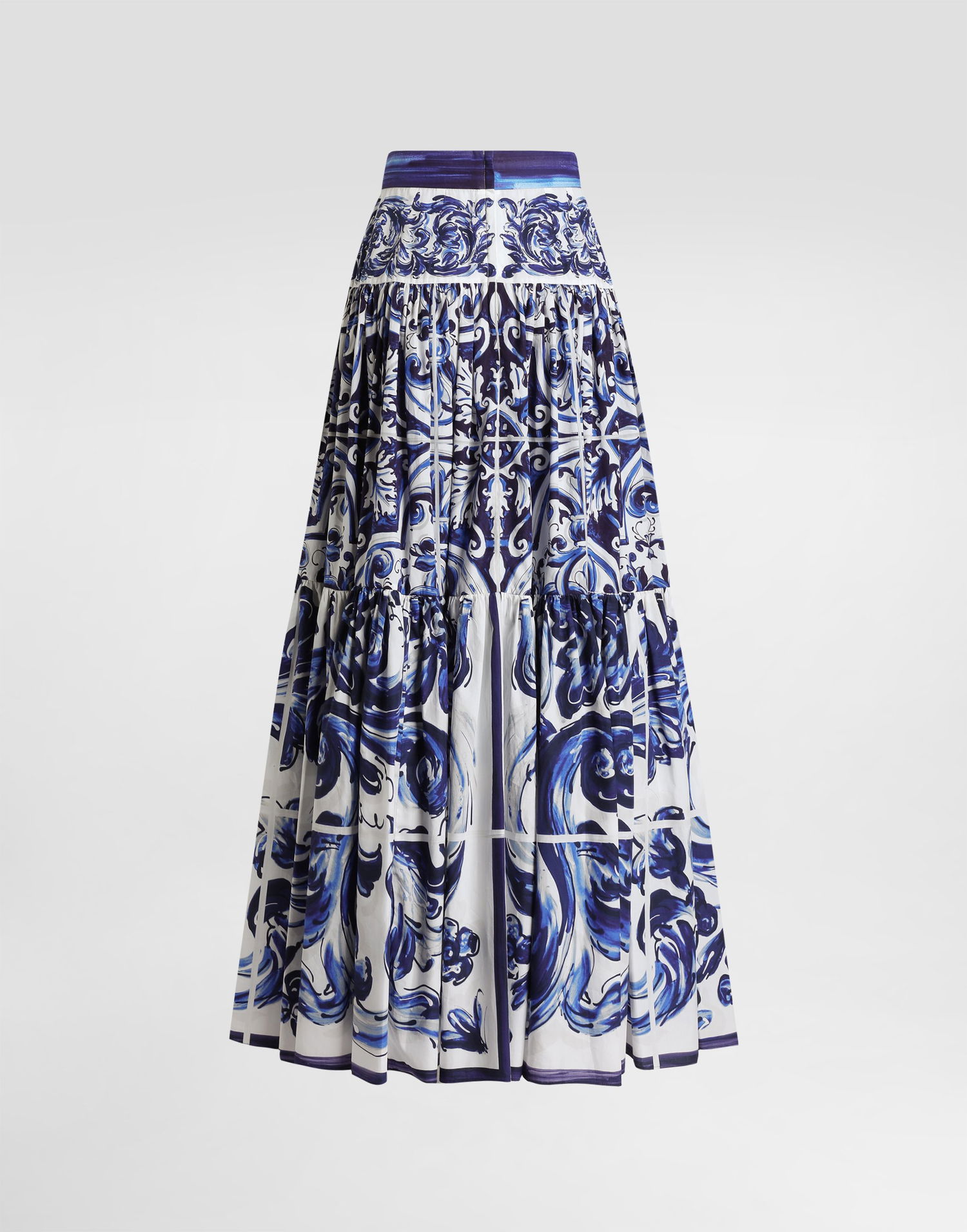 Sukňa Dolce & Gabbana Majolica-print Long Poplin Skirt Rôznofarebný | I4O20WFI5JKHB5DQ, 1