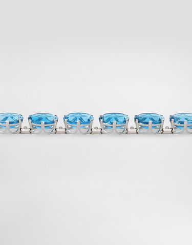 Náhrdelník Dolce & Gabbana Anna Necklace 18-carat White Gold Topazes And Diamonds Modrá | WNSB1GWTOP180001, 2