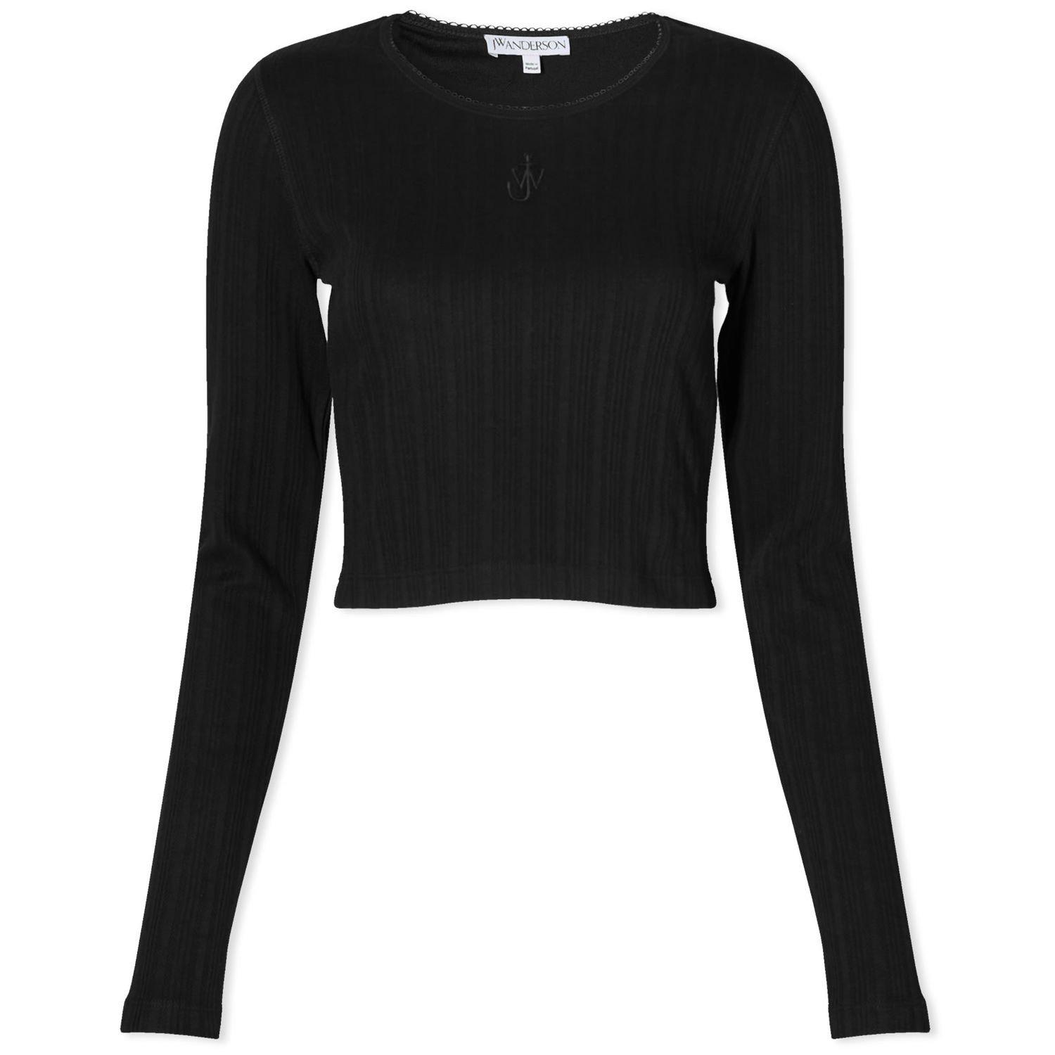 Tričko JW Anderson Cropped Anchor Embroidered Top Čierna | JO0211-PG1501-999, 0