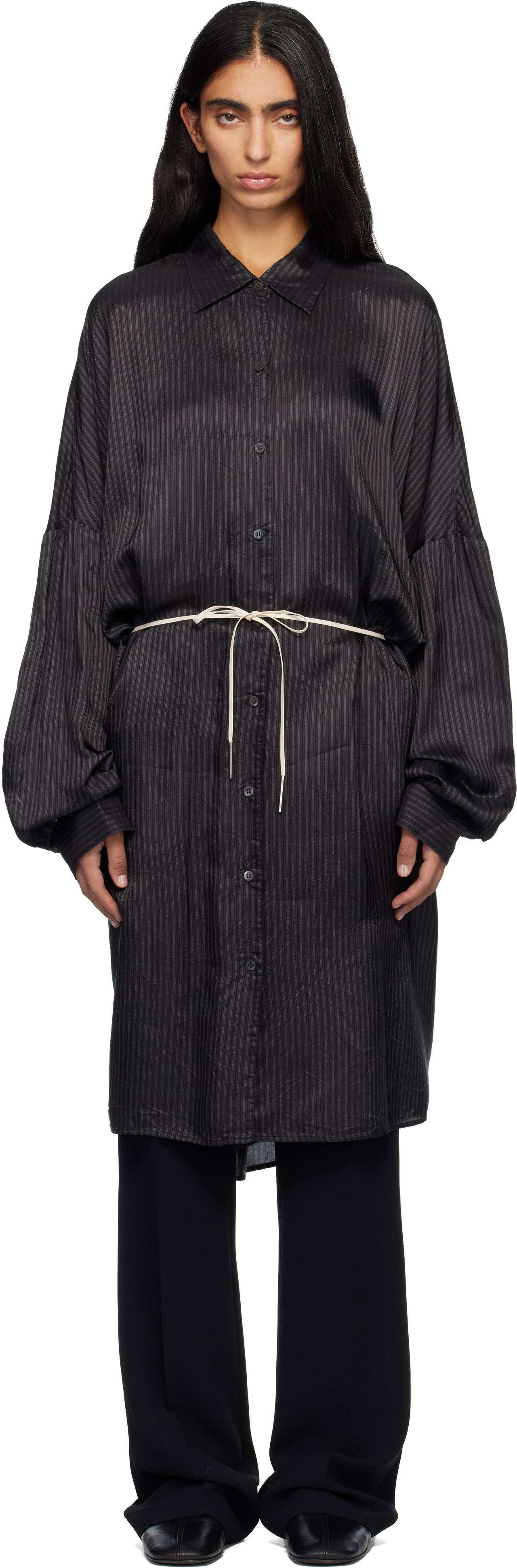 Šaty Dries Van Noten Striped Midi Dress Čierna | 252-011083-2267, 0