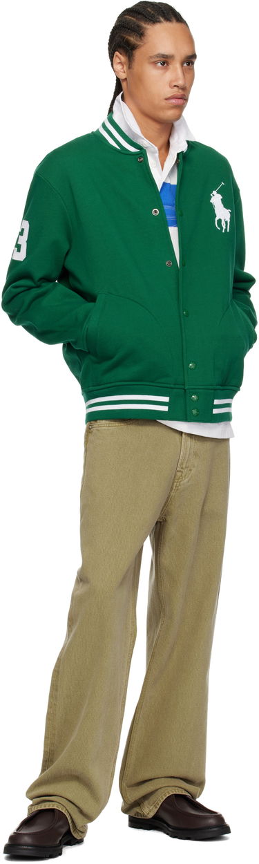 Bomber bunda Polo by Ralph Lauren Ralph Lauren Big Pony Fleece Baseball Bomber Jacket Zelené | 710964456003, 3