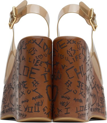 Starostlivosť o obuv CHLOÉ Chloe Maxime Wedge Sandals Hnedá | CHC25U09ZRT, 1