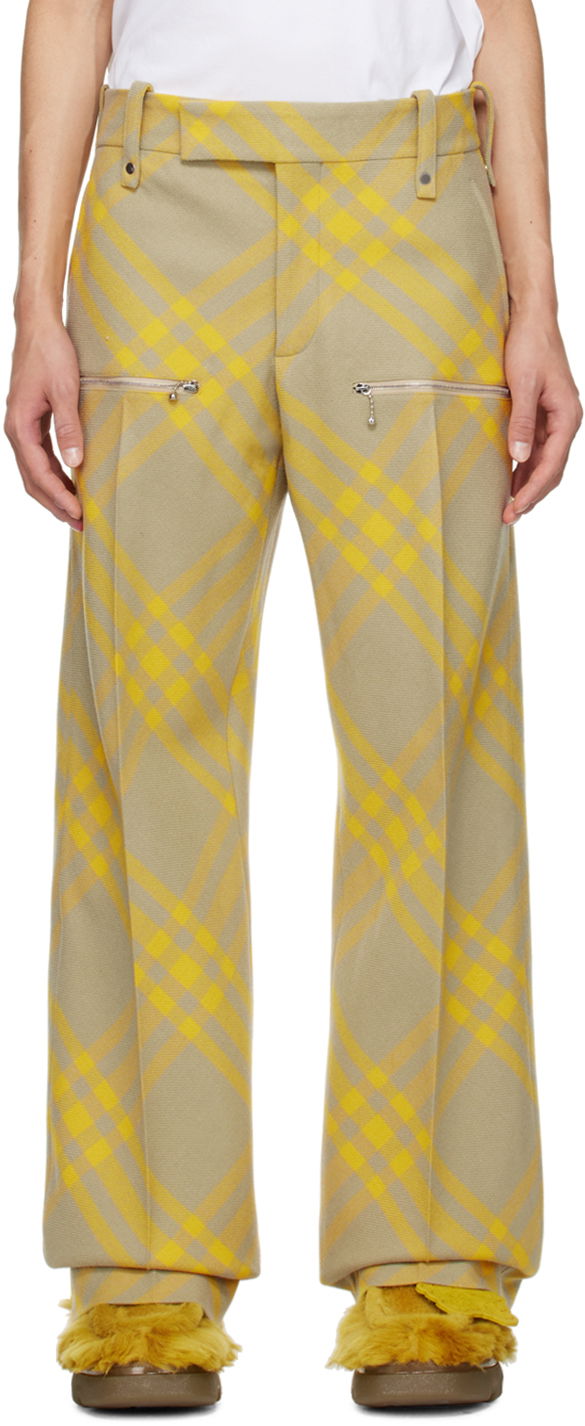 Nohavice Burberry Check Trousers Béžová | 8079153