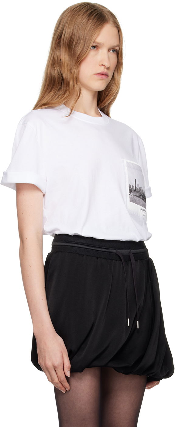 Tričko Helmut Lang Skyline Postcard Graphic T-Shirt Biela | O07HM501, 1
