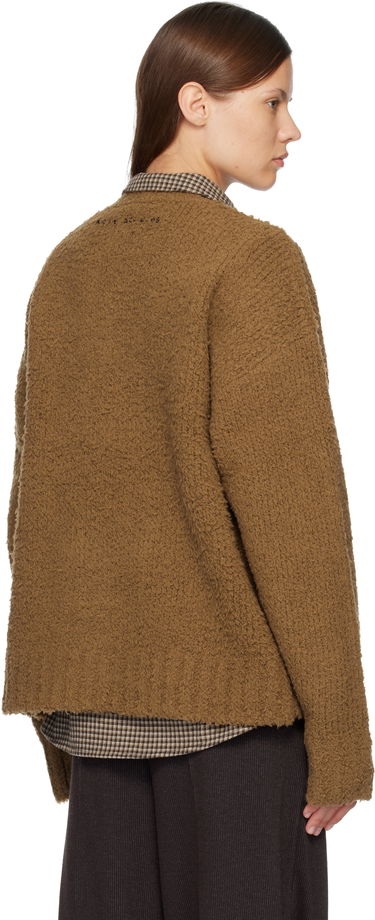 Sveter Acne Studios Bouclé Crewneck Sweater Teddy Bear Graphic Hnedá | A60601-, 2