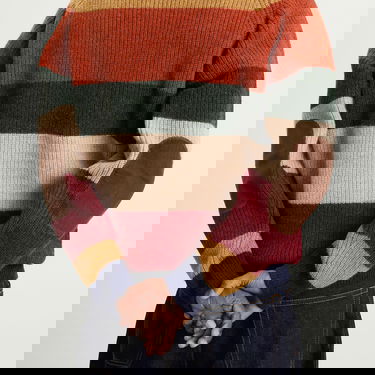 Sveter BEAMS Beams Plus Stripe Crew Knit Sweater Rôznofarebný | 3815-0143-048-91, 5