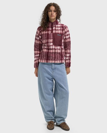 Sveter Columbia Women's Plaid Print Sherpa Fleece Pullover Vínová | 2085734624, 1