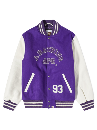 Bomber bunda BAPE Giant Ape Head Varsity Jacket Purple Fialová | 001HJI801013M-PUR