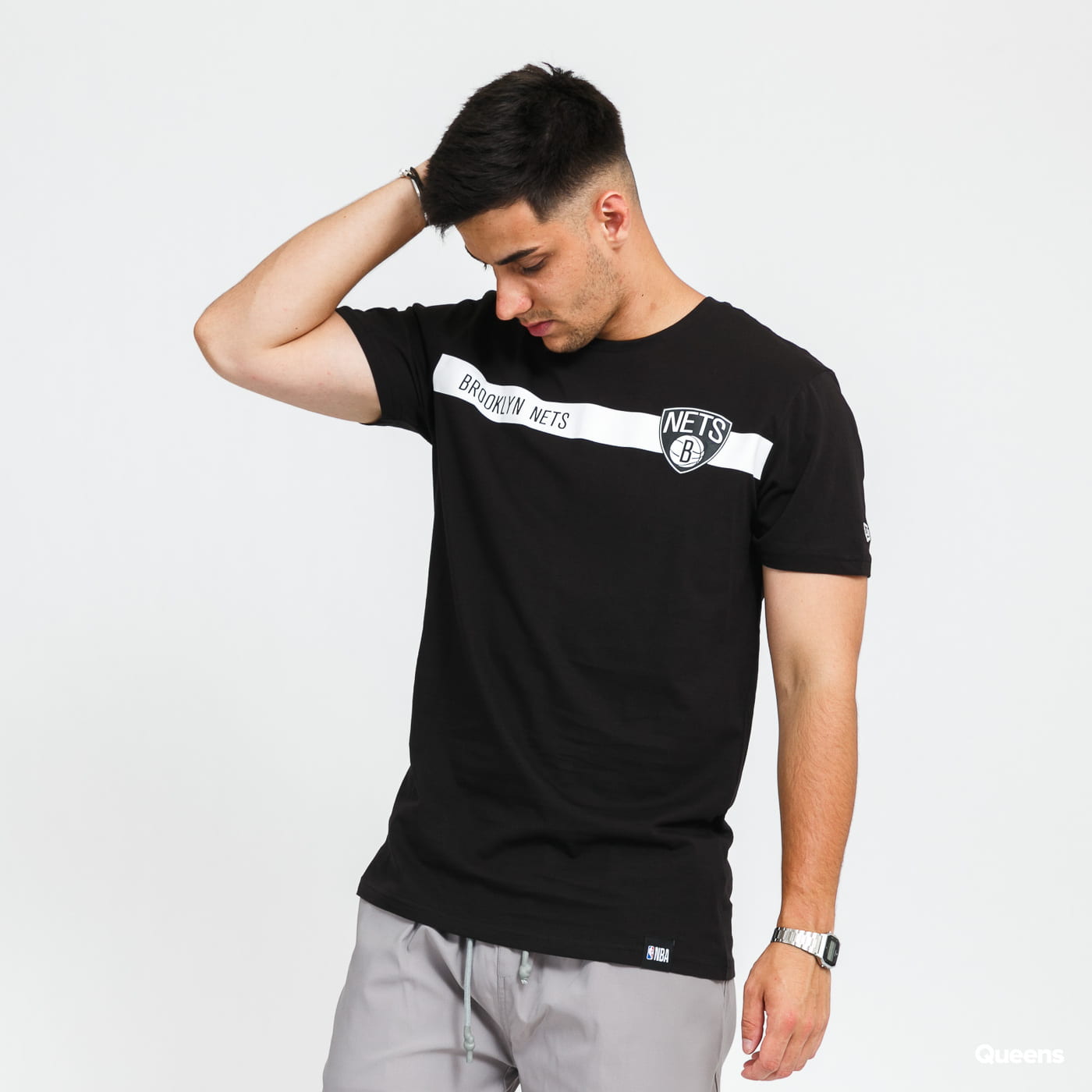 Tričko New Era NBA Team Logo Tee Nets Čierna | 12827198, 0