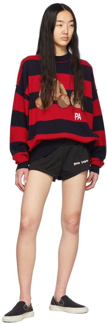 Sveter Palm Angels Bear Striped Sweater Červená | PMHE007S22KNI0014660, 4