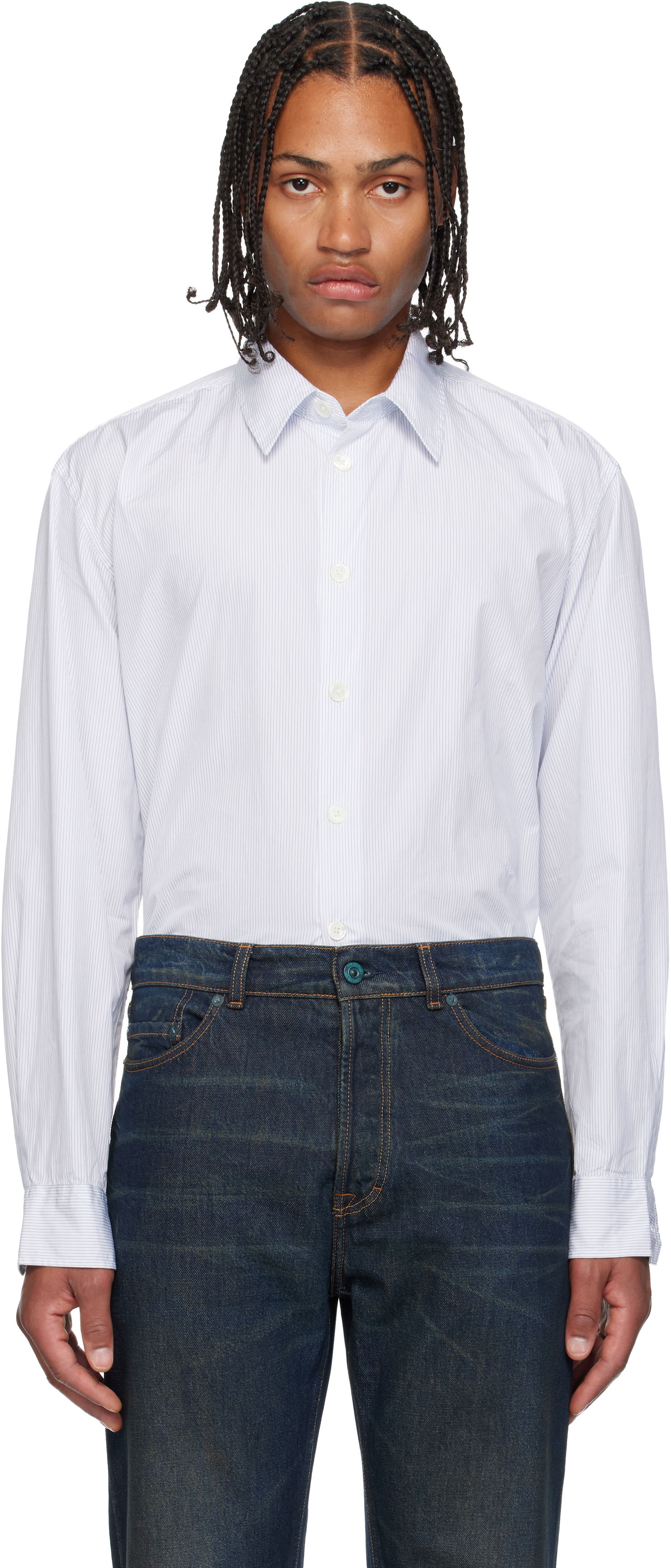 Košeľa OUR LEGACY Beyond Striped Button-Up Shirt Biela | M4252BD, 0