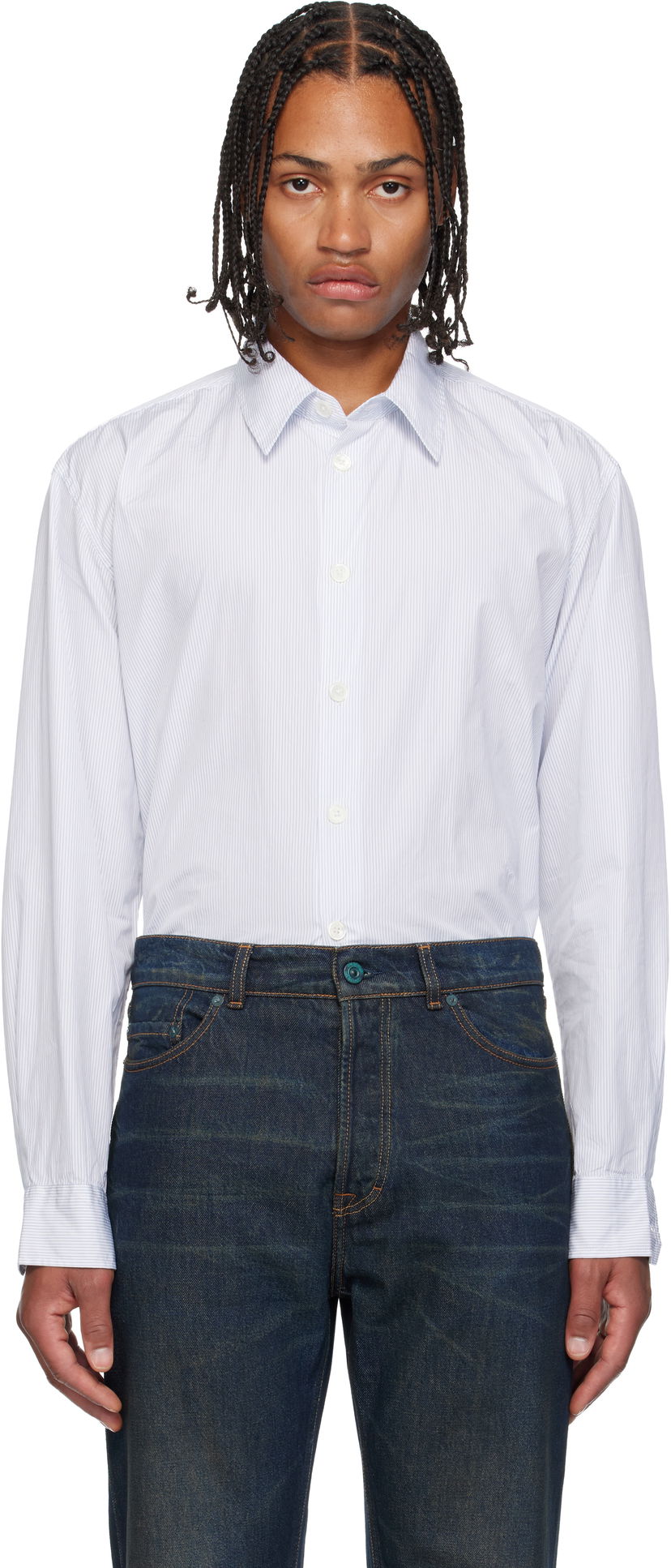 Košeľa OUR LEGACY Beyond Striped Button-Up Shirt Biela | M4252BD