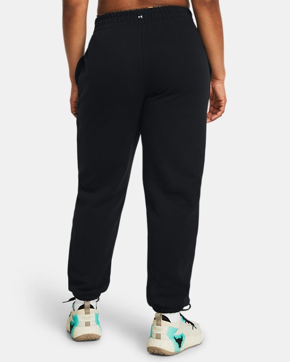 Nohavice a džínsy Under Armour Project Rock Heavyweight Hose aus French-Terry für Damen Schwarz / Violett Ace / Schwarz Čierna | 1383305-001, 1