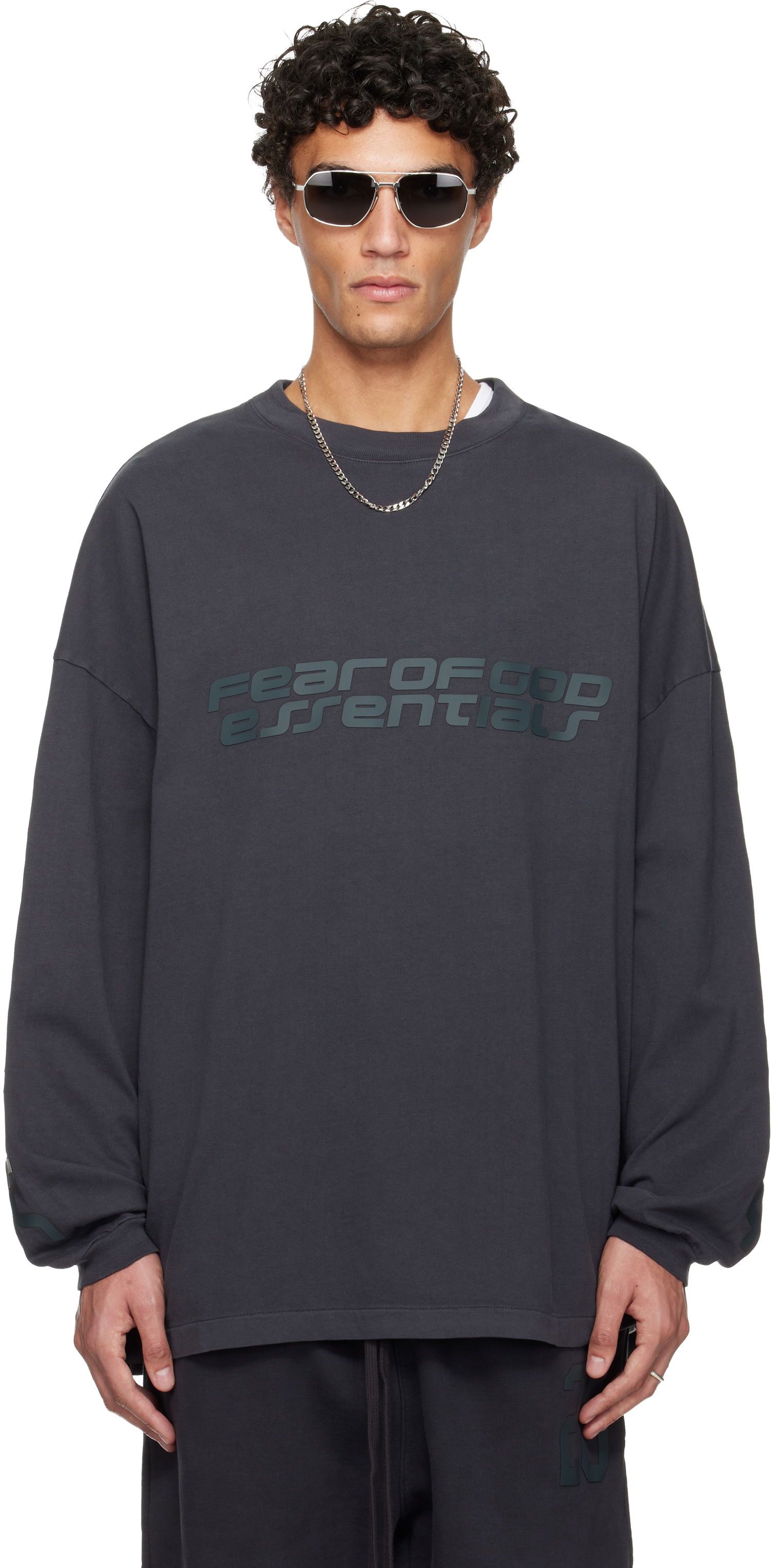 Tričko Fear of God Fear of God ESSENTIALS Holiday 90s Long Sleeve T-shirt Šedá | 125HO254571F, 0