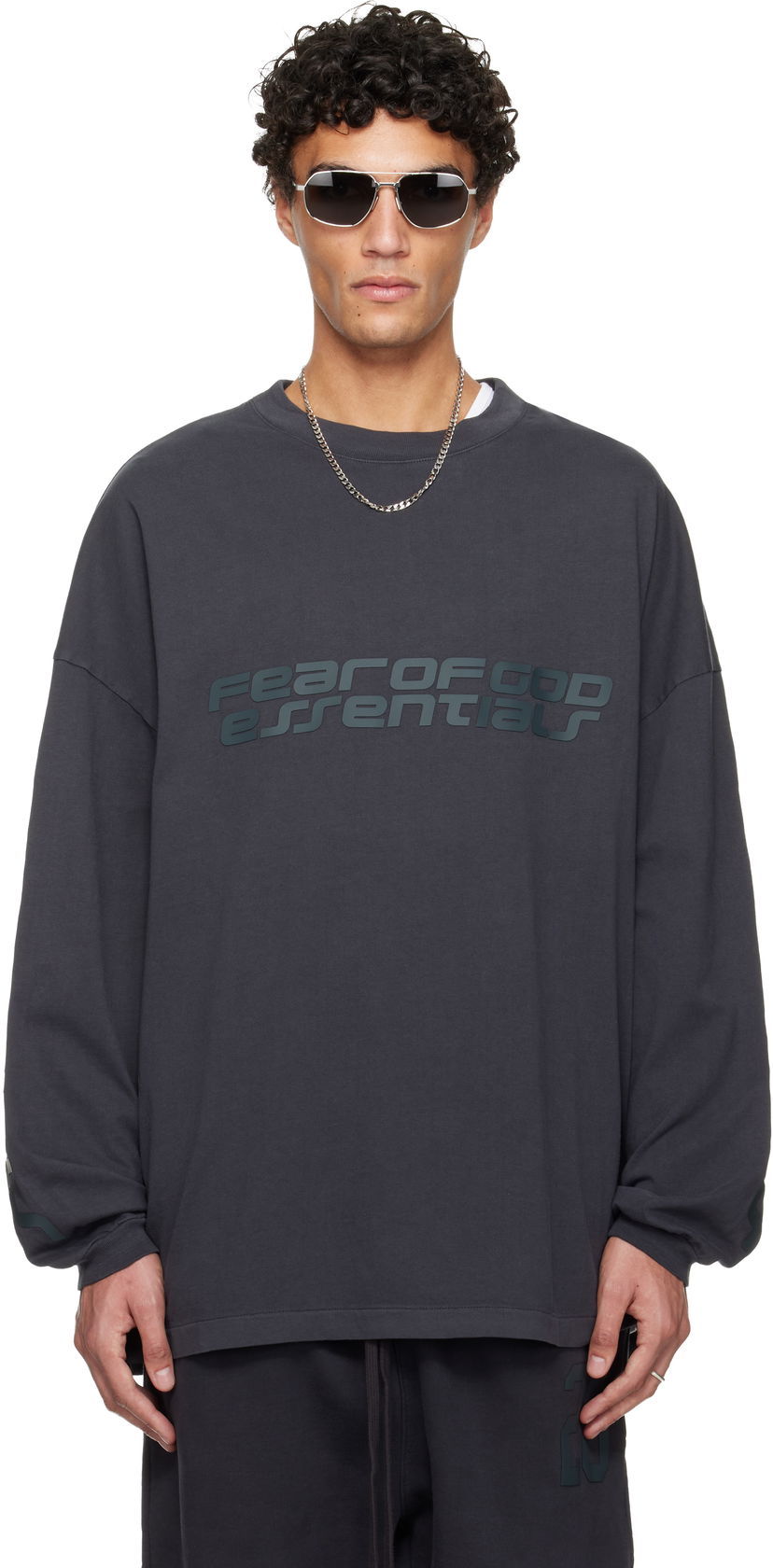 Tričko Fear of God Fear of God ESSENTIALS Holiday 90s Long Sleeve T-shirt Šedá | 125HO254571F