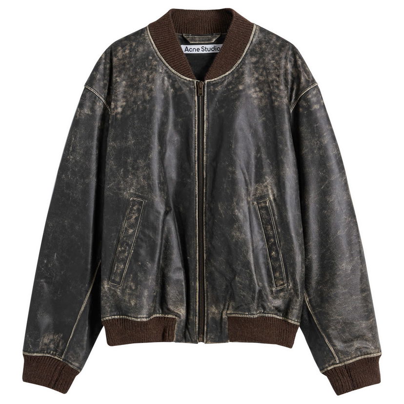 Bomber bunda Acne Studios Leather Bomber Jacket Čierna | B70151-900