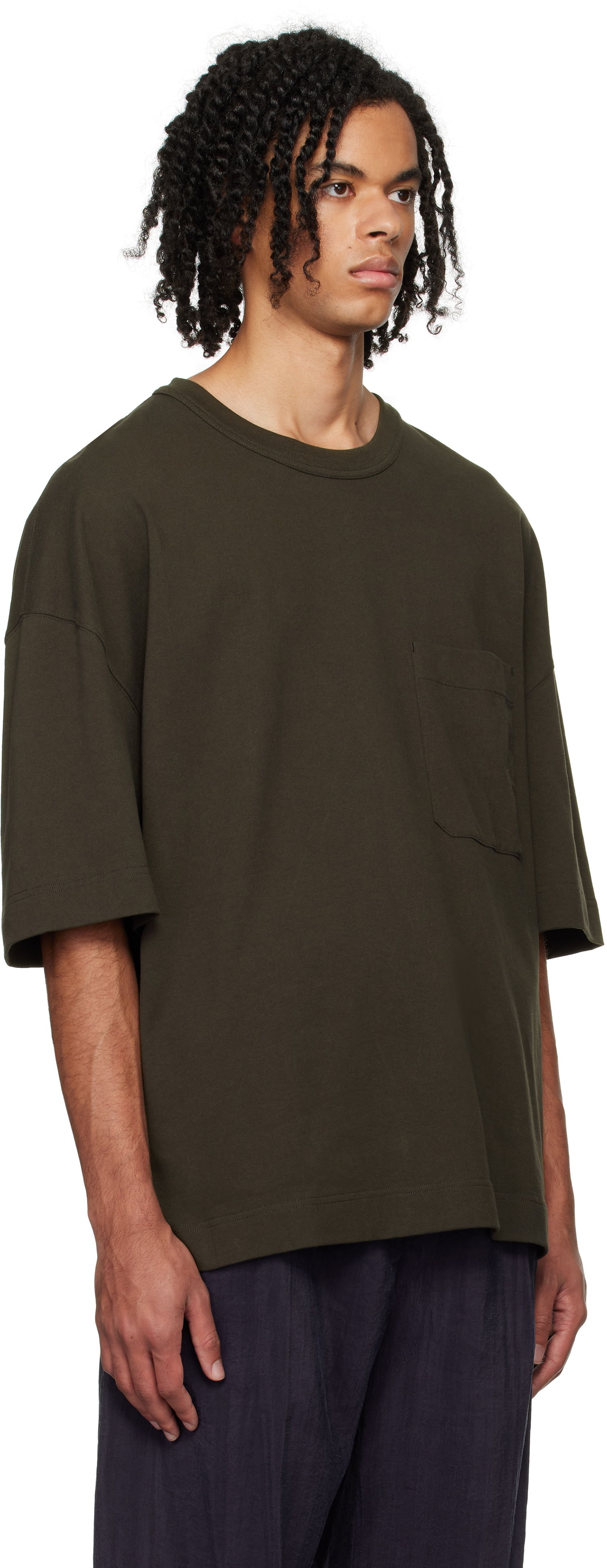 Tričko LEMAIRE Lemaire Short Sleeve T-Shirt With Pocket Zelené | TO1290 LJ1022, 1