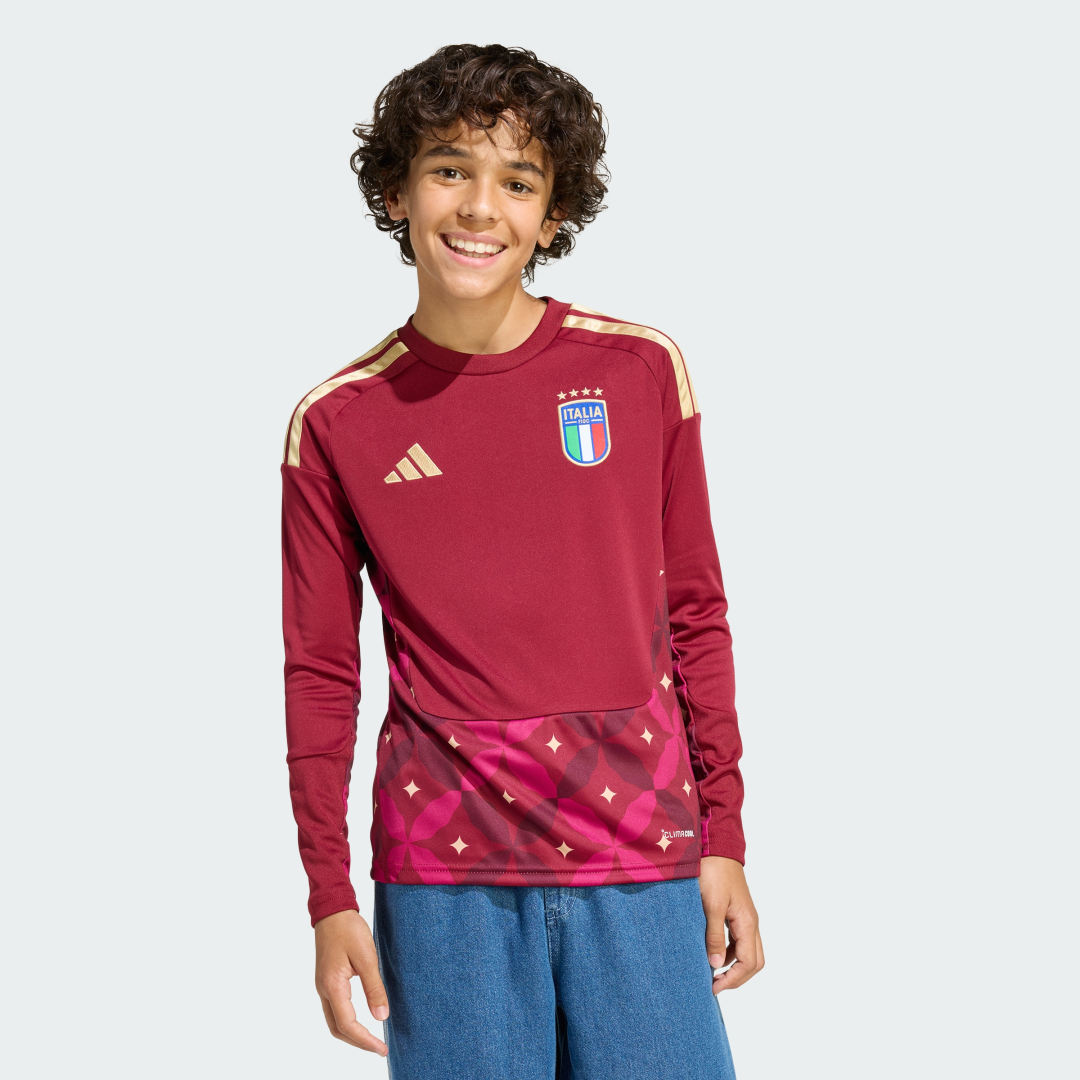 Dres adidas Performance Italy Home Goalkeeper Long Sleeve Top with Graphic Detail Vínová | JY7653, 0