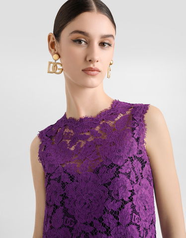Šaty Dolce & Gabbana Dolce & Gabbana Sleeveless Lace Mini Dress Fialová | F6ATYTHLM7LF0571, 3