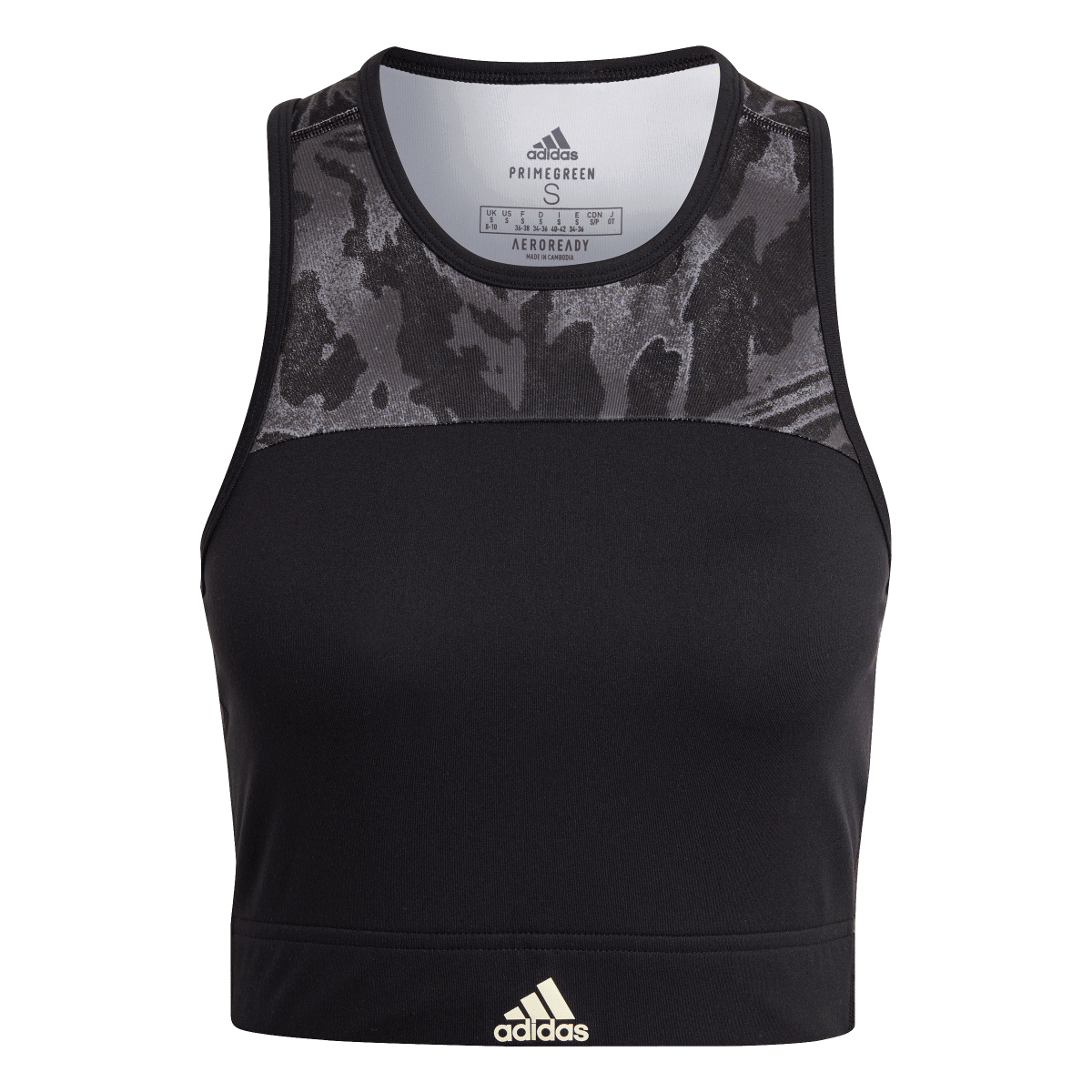 Crop Top adidas Originals Training Primegreen Camo Crop Top Čierna | GV6581, 0
