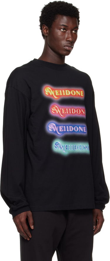 Tričko We11done We11done Neon Logo Long Sleeve T-Shirt Čierna | WD-TT2-25-754-U-BK, 1