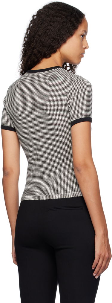 Tričko Courrèges Contrast Houndstooth Slim T-Shirt Čierna | 324JTS017JS0167, 2