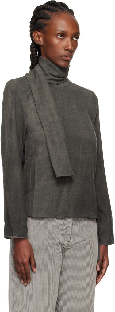 Košeľa OUR LEGACY Virtuous Draped Neck Blouse Šedá | W4252VD, 1