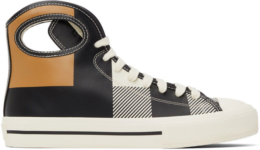 Tenisky a topánky Burberry Check Porthole High-Top Sneakers 'Black & White' Rôznofarebný | 8042627, 0