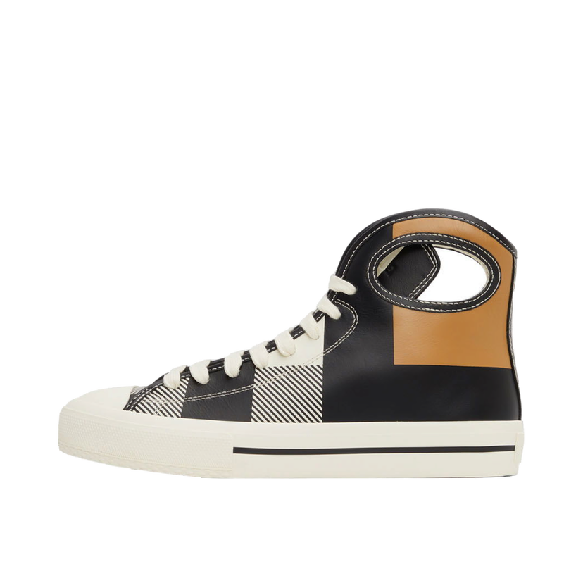 Tenisky a topánky Burberry Check Porthole High-Top Sneakers 'Black & White' Rôznofarebný | 8042627