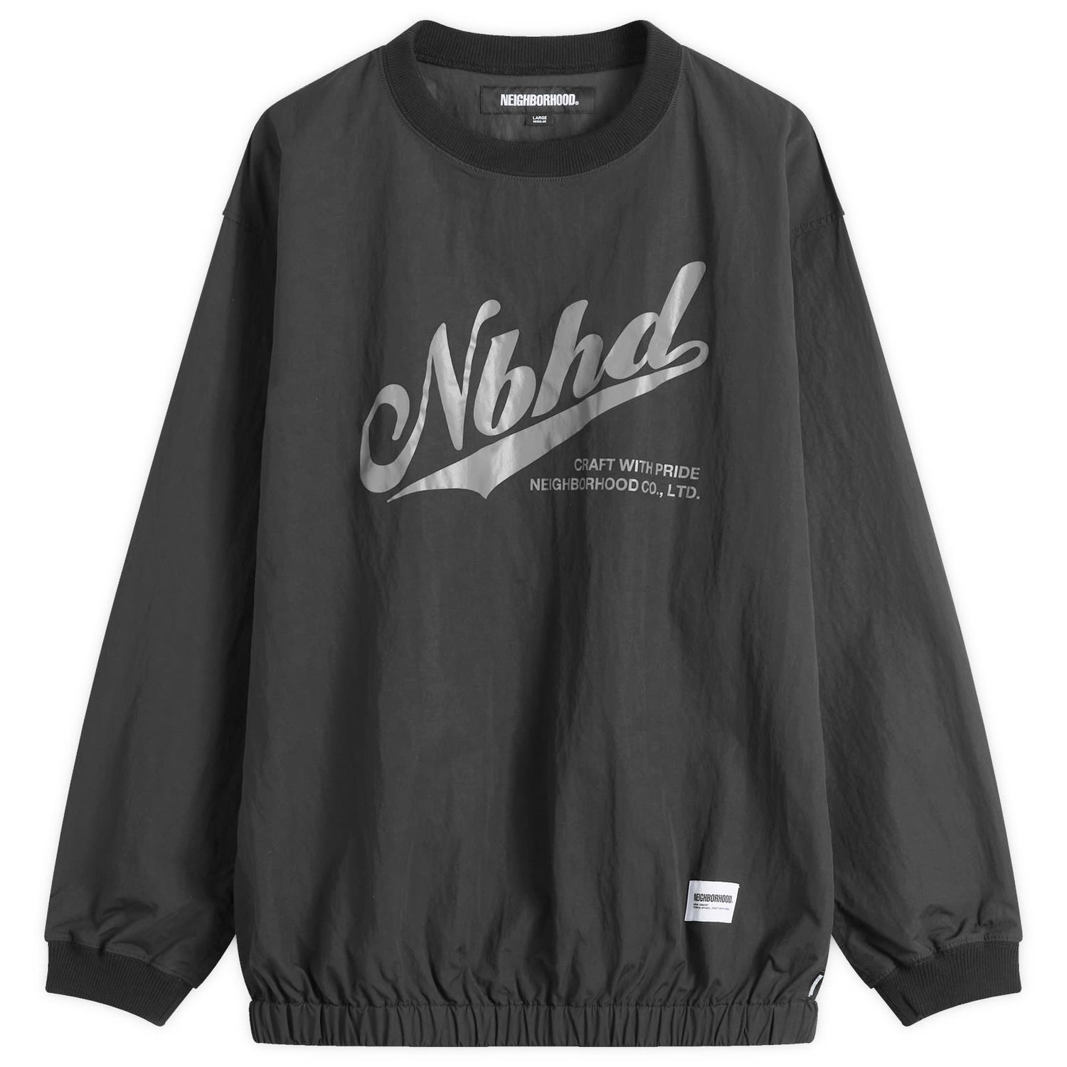 Mikina Neighborhood Pullover Track Nylon Sweatshirt Large Čierna | 242TSNH-SHM04-BLK, 0