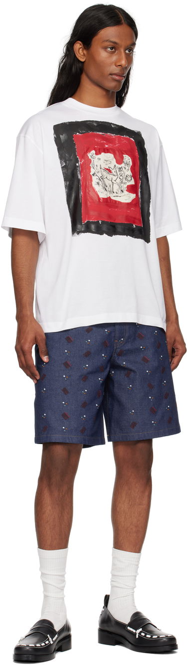 Tričko Marni Marni Fawn Print T-Shirt Biela | HUMU0223QP USCX69, 3