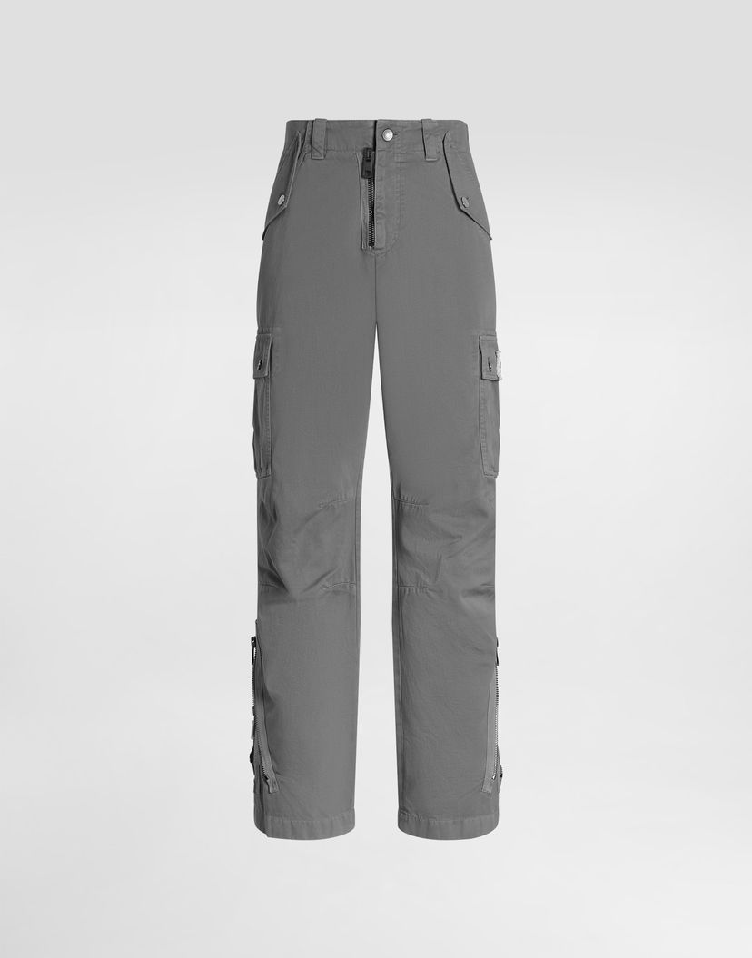 Cargo nohavice Dolce & Gabbana Dolce & Gabbana Cotton Cargo Cropped Trousers Šedá | GVL7HTG8NT5N0040