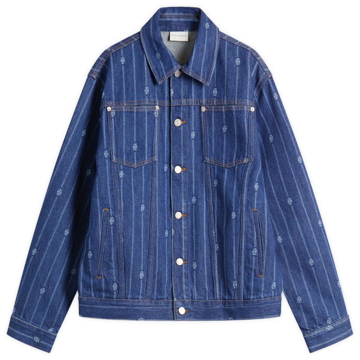 Bunda Drôle de Monsieur Monogram Denim Jacket Modrá | I-JT182-CO238-SW, 1
