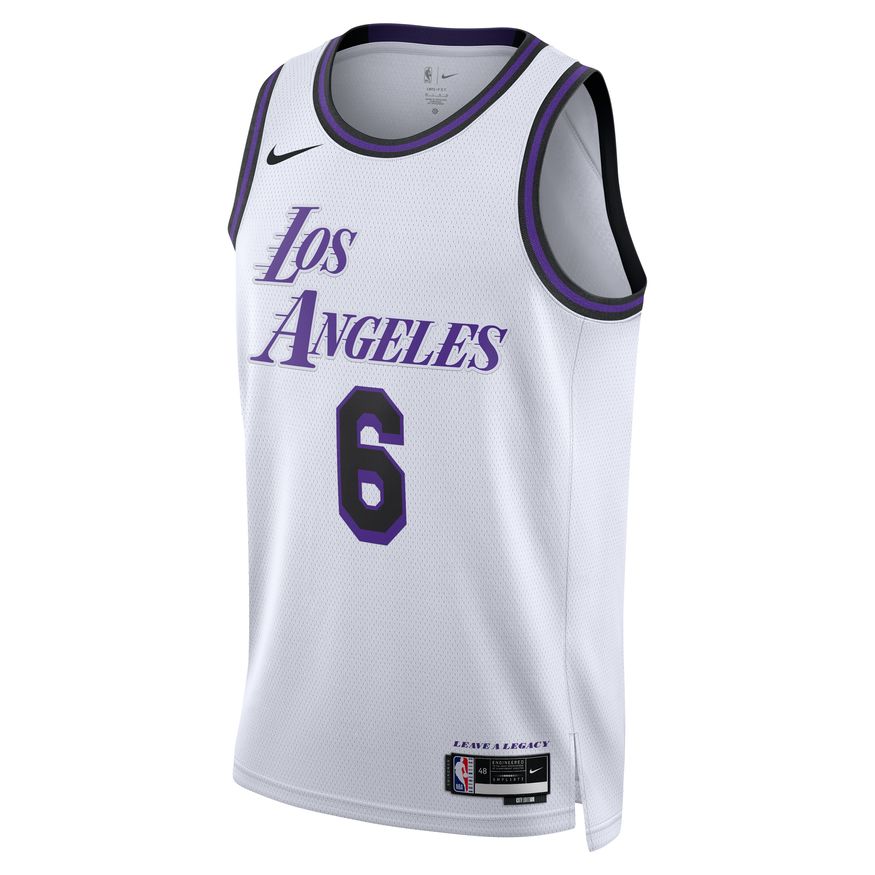 Dres Nike Dri-FIT NBA LeBron James Los Angeles Lakers City Edition 2022 Swingman Jersey Biela | DO9597-101, 0